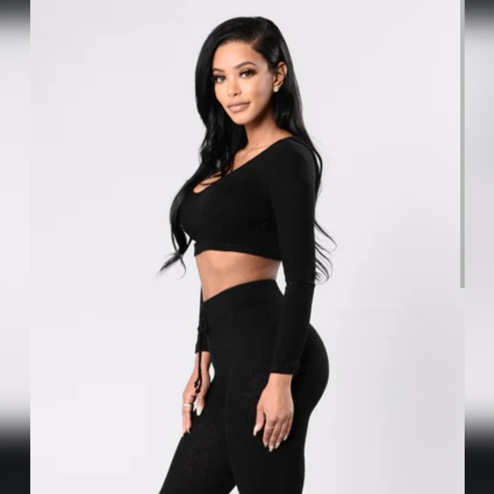 Stretchy Knit Cropped Hoodie